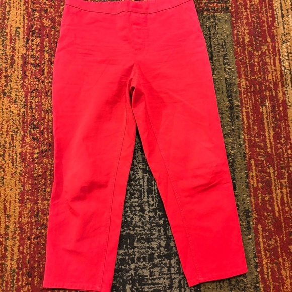 Isaac Mizrahi Live size 12 petite red pull on pants - Picture 2 of 7